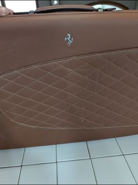 Ferrari Brown Quilted Leather Suitcase Original...612 Sessanta